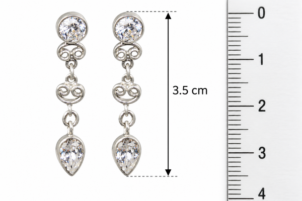 Simulated Diamond Cubic Zirconia Silver Earrings