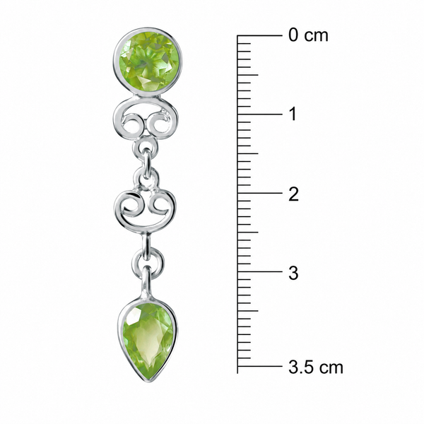 Green Peridot and Sterling Silver Stud/ Drop Earrings - Franki Baker Jewellery