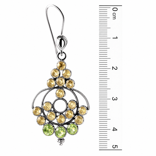 Peridot and Citrine Sterling Silver Chandelier Earrings - Franki Baker Jewellery