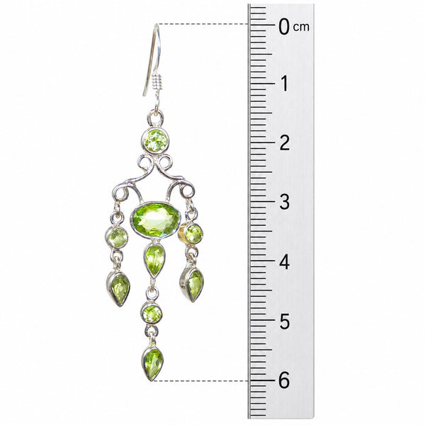 Green Peridot Chandelier Earrings | 925 Sterling Silver - Franki Baker Jewellery