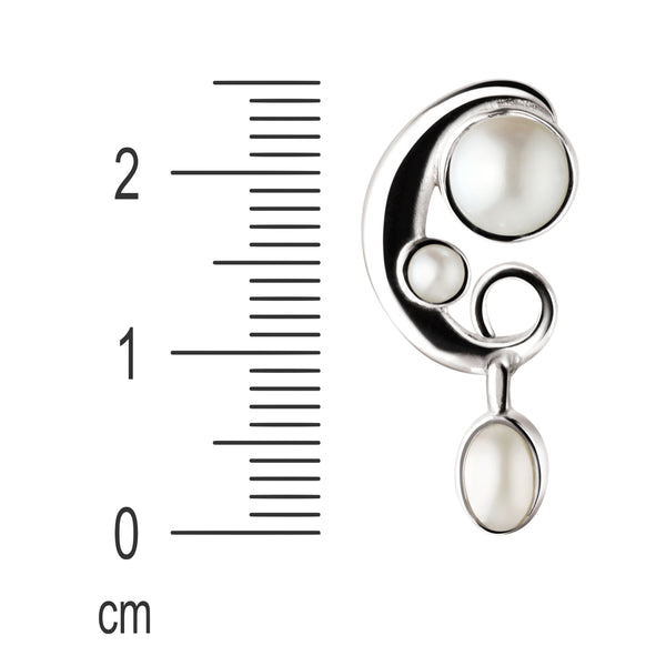 Pearl and Sterling Silver Drop Earrings