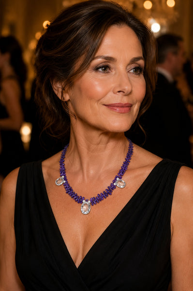 Amethyst and Rock Crystal Statement Necklace