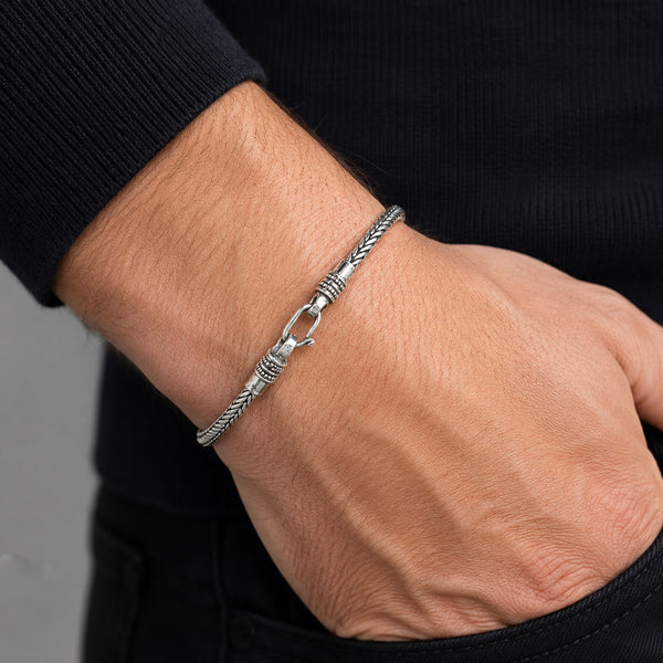 Sterling Silver Snake Chain Bracelet with Edinburgh Hallmark