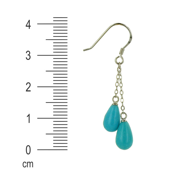 Turquoise and Sterling Silver Dangle Earrings