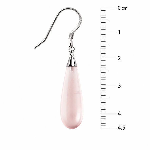 Rose Quartz Pear Drop Earrings | A+ Grade | 925 Sterling Silver - Franki Baker Jewellery