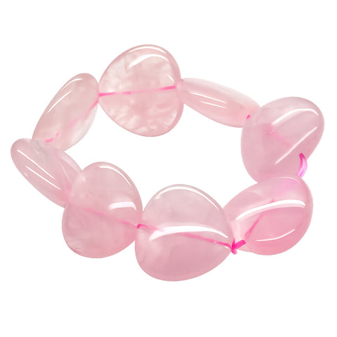 Rose Quartz Heart Expanding Bracelet