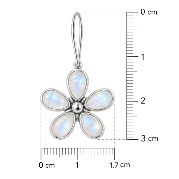 Iridescent Moonstone Flower Earrings | 925 Sterling Silver | 3 cm - Franki Baker Jewellery