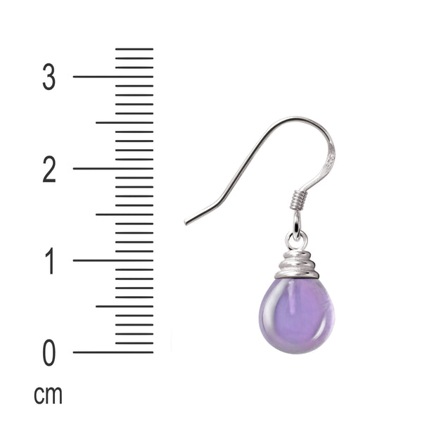 Dainty Pear Drop Amethysts and Sterling Silver Earrings