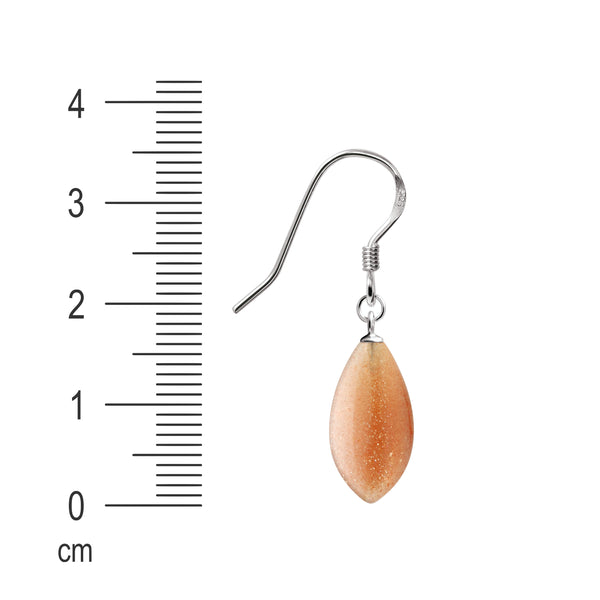 Orange Goldsand Sunstone Silver Earrings