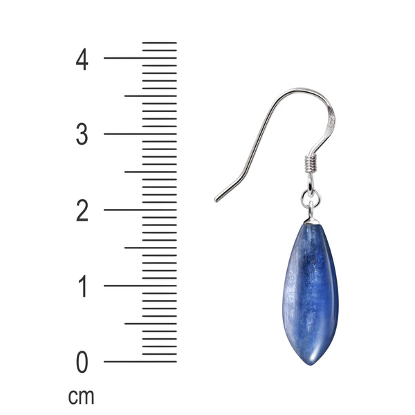 Rare Blue Kyanite Gemstone and Silver Earrings