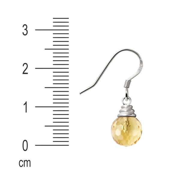 Dainty Elegant Yellow Facetted Citrine and Sterling Silver Earrings