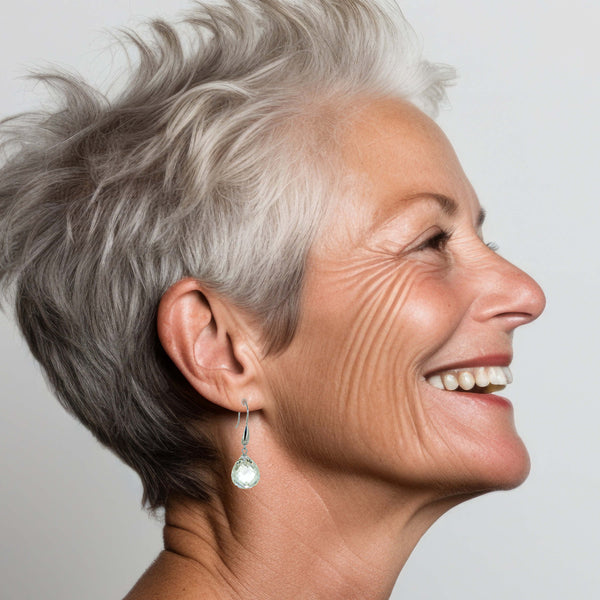 Statement Natural Rock Crystal and Sterling Silver Drop Earrings