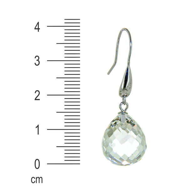 Statement Natural Rock Crystal and Sterling Silver Drop Earrings