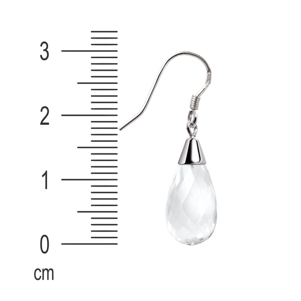 Dainty Natural Rock Crystal Gemstones and Sterling Silver Earrings