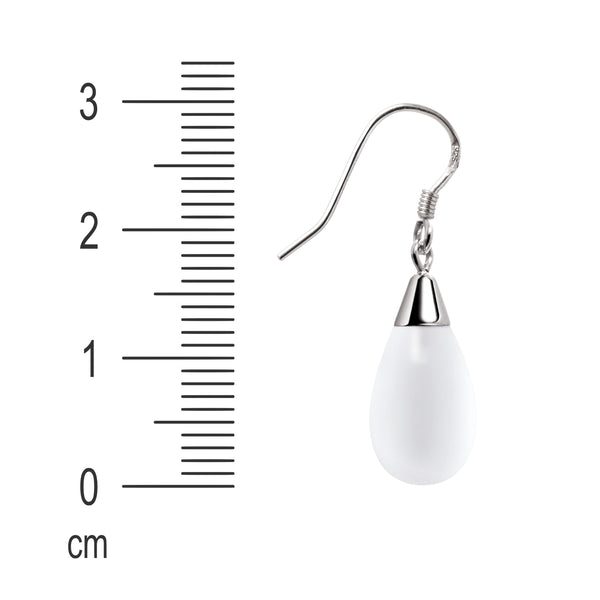 Dainty White Frosted Natural Crystal and Sterling Silver Earrings
