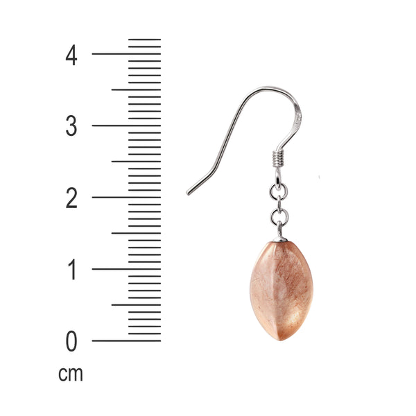 Pretty Orange Rutile Quartz and Sterling Silver Drop Earrings