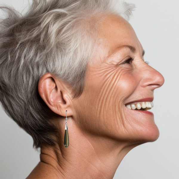 Elegant Obsidian and Sterling Silver Drop Earrings