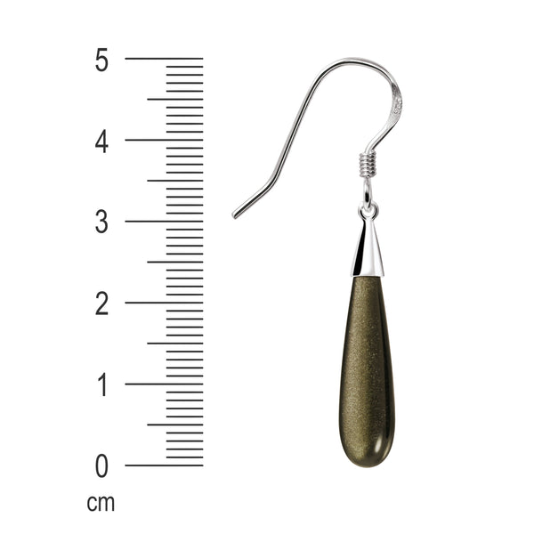 Elegant Obsidian and Sterling Silver Drop Earrings