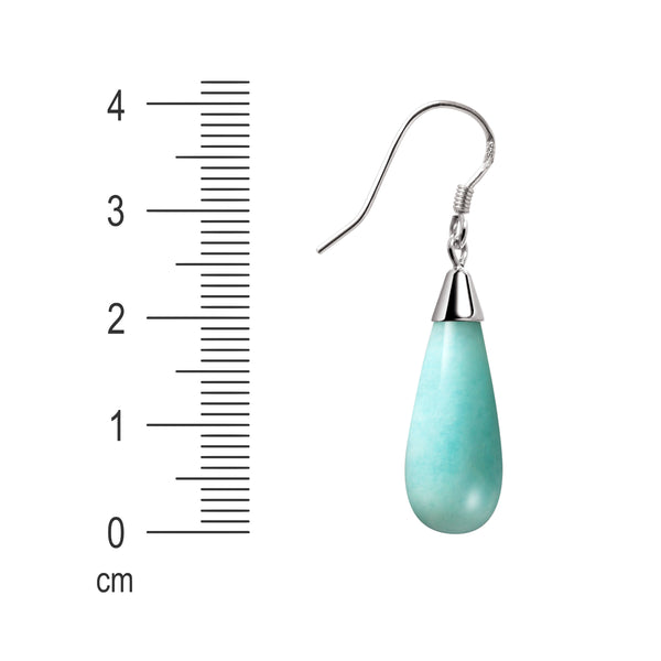 Elegant Natural Green Amazonite and Sterling Silver Drop Earrings