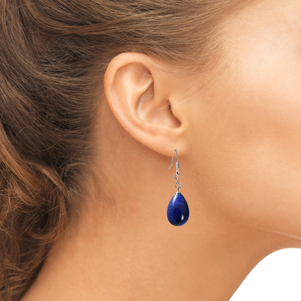 Classic Lapis Lazuli and Sterling Silver Drop Earrings
