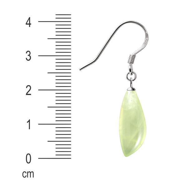 Rare Spring Green Prehnite and Sterling Silver Earrings