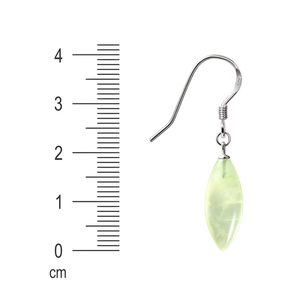 Light Green Faceted Prehnite and Silver Earrings