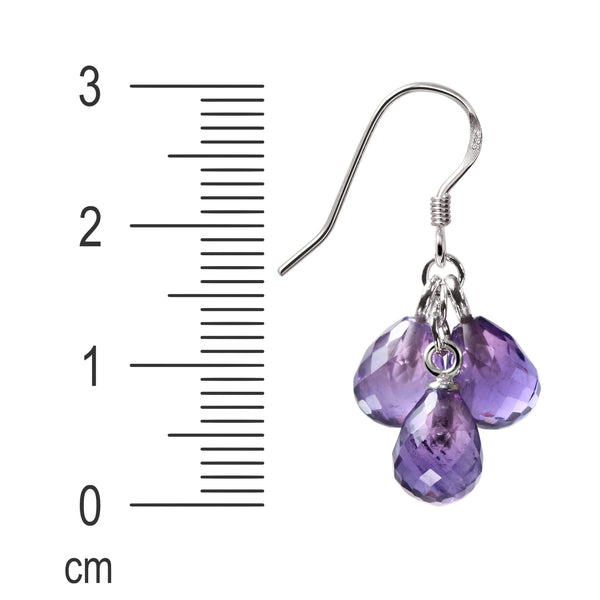 Pretty Purple Amethyst and Sterling Silver Pear Drop Earrings