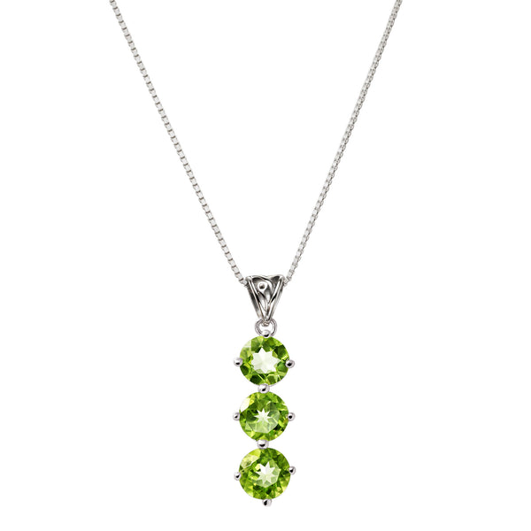 Facetted Natural Peridot Gemstone 925 Silver Pendant