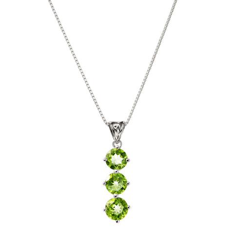Facetted Natural Peridot Gemstone 925 Silver Pendant - Franki Baker Jewellery