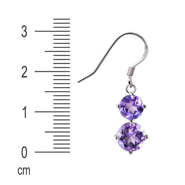 Beautiful Faceted Amethyst and Sterling Silver Drop Earrings