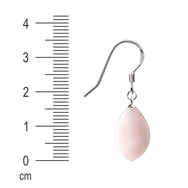 Pretty Pink Opal Gemstone and 925 Sterling Silver Earrings