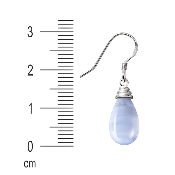 Blue Lace Agate & Sterling Silver Gemstone Earrings.
