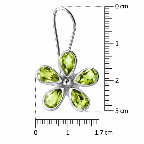 Peridot Flower Drop Earrings | 925 Sterling Silver | 3 cm - Franki Baker Jewellery