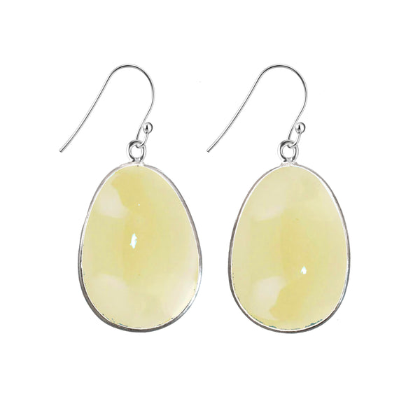 Sterling Silver Natural Lemon Quartz Statement Drop Earrings