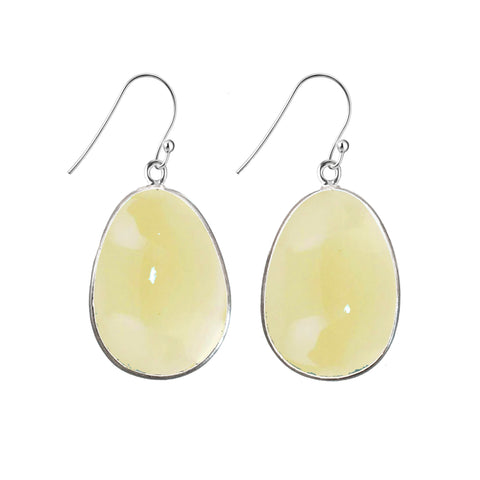 Sterling Silver Natural Lemon Quartz Statement Drop Earrings
