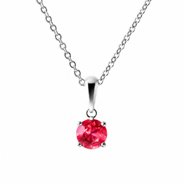 Natural Burmese Ruby Pendant | Sterling Silver Chain