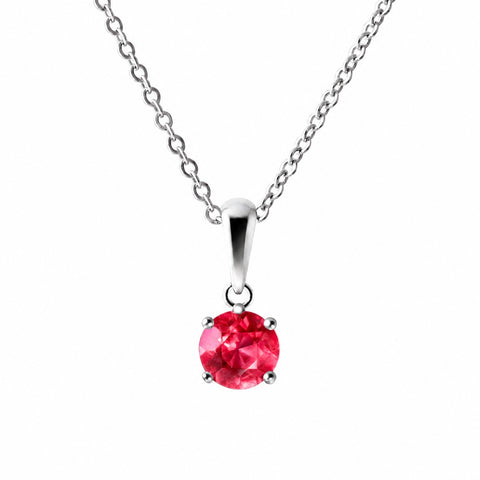 Natural Burmese Ruby Pendant | Sterling Silver Chain