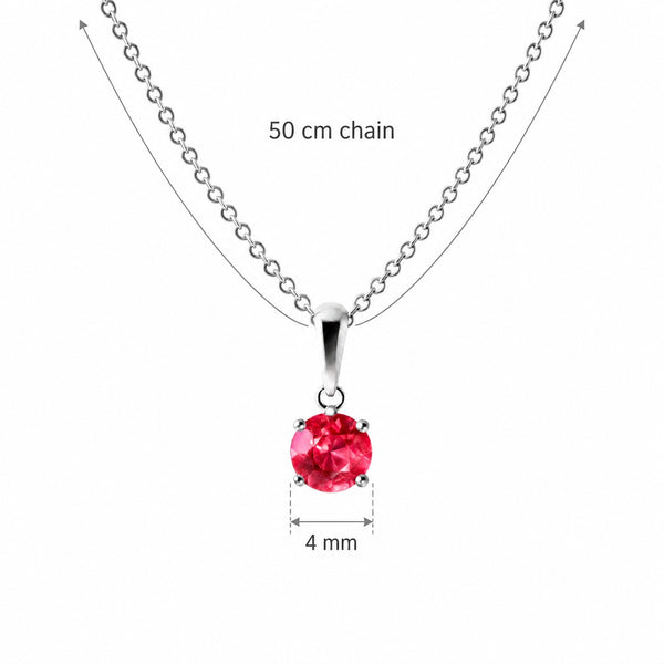Natural Burmese Ruby Pendant | Sterling Silver Chain