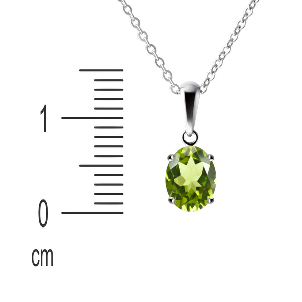 Franki Baker Natural Green Peridot Gemstone Pendant Necklace Length: 50cm. Pendant Length with bale: 1.5cm