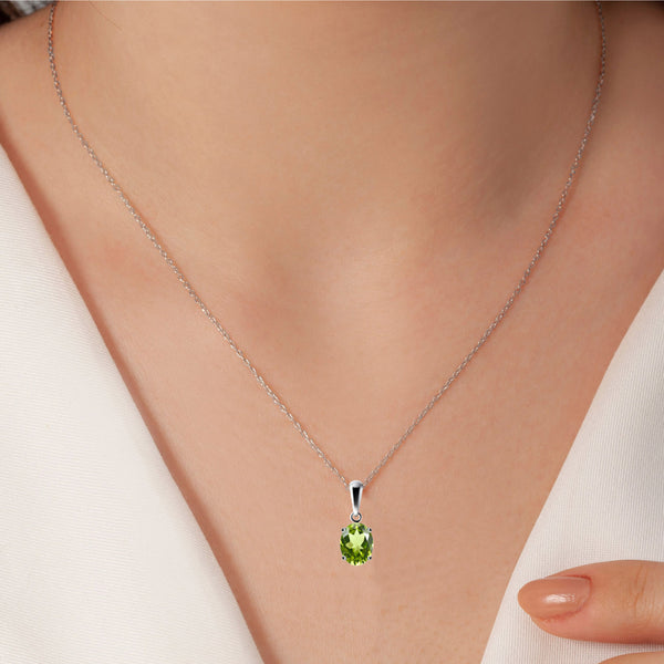 Franki Baker Natural Green Peridot Gemstone Pendant Necklace