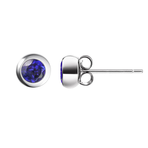 Iolite Gemstone Stud Earrings in Sterling Silver | Franki Baker