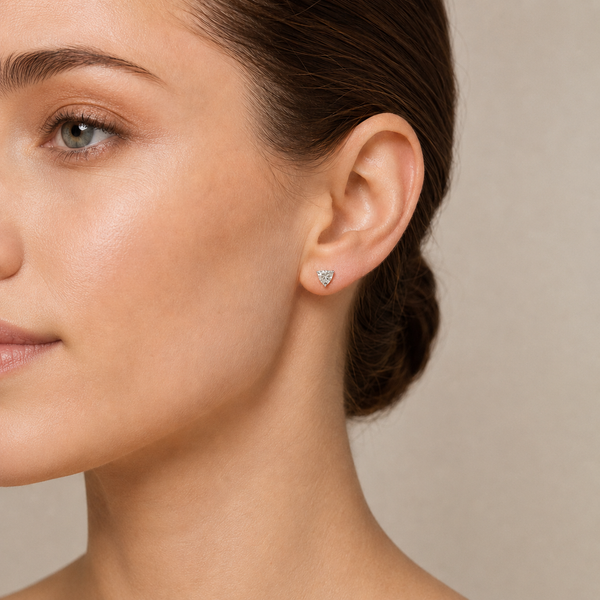 White Topaz Stud Earrings – Sterling Silver