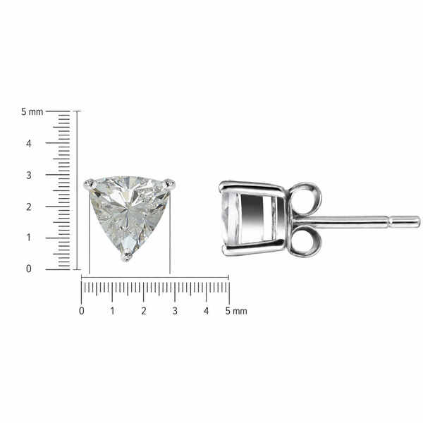 White Topaz Stud Earrings – Sterling Silver