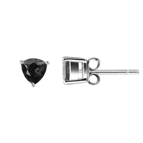 Black Spinel Stud Earrings – Sterling Silver