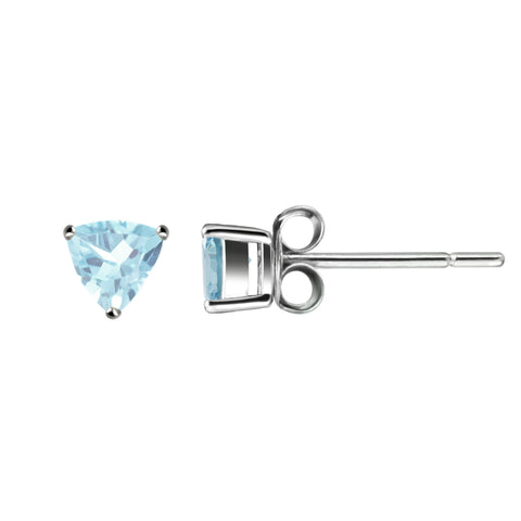 Sky Blue Topaz Triangle Stud Earrings in Sterling Silver