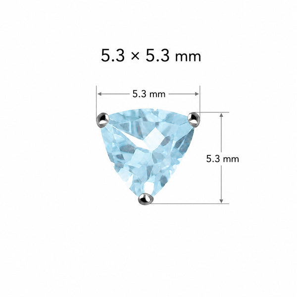 Sky Blue Topaz Triangle Stud Earrings in Sterling Silver
