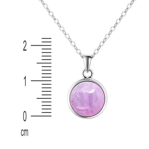 Dainty Lavender Pink Kunzite Pendant Necklace | AA Grade | 925 Sterling Silver