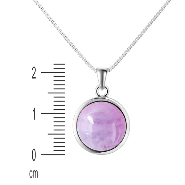 Dainty Lavender Pink Kunzite Gemstone Pendant Necklace on 925 Sterling Silver.