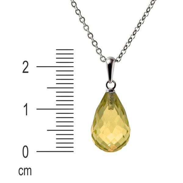 Natural Citrine Gemstone Pendant Necklace on Sterling Silver Chain. Length: 50cms