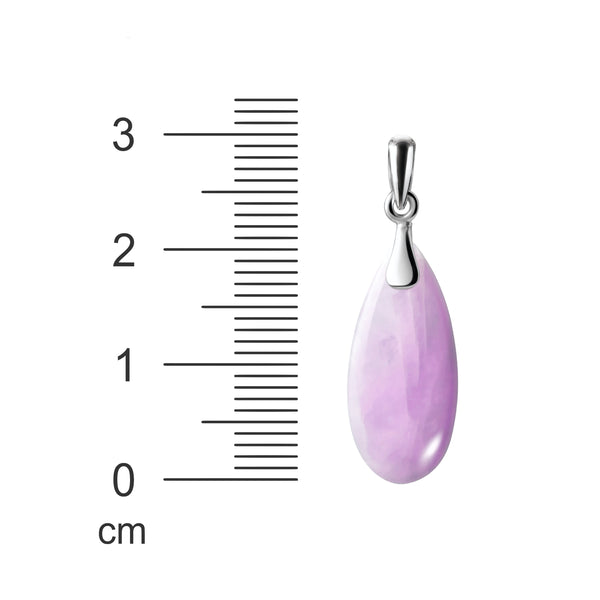 Sterling Silver Natural Pink Kunzite Pendant Necklace